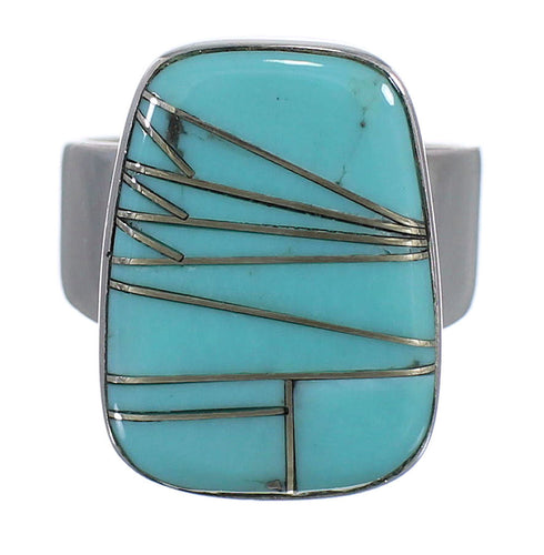 Turquoise Sterling Silver Southwestern Ring Size 6 AX88018